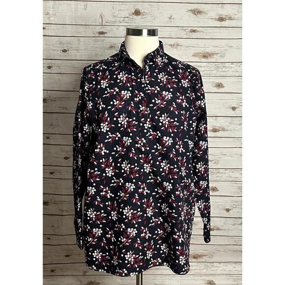 Lands' End Tops - Lands' End classic casual cotton multicolored floral popover shirt Size 18T